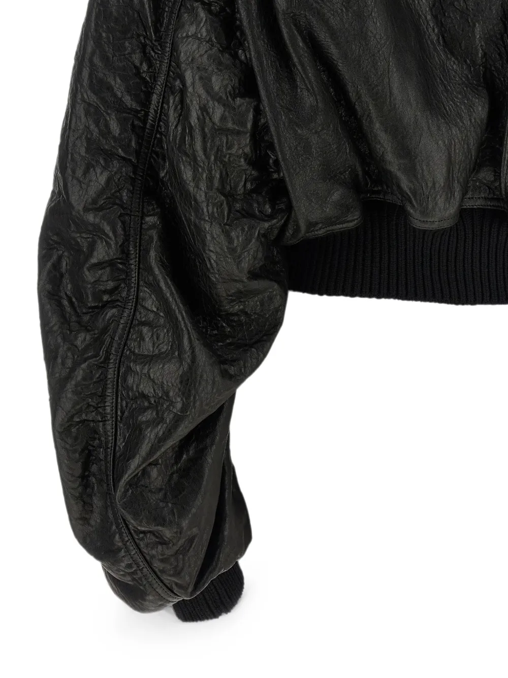 Rick Owens Tower Secchia Cropped Flight bomberjack Zwart