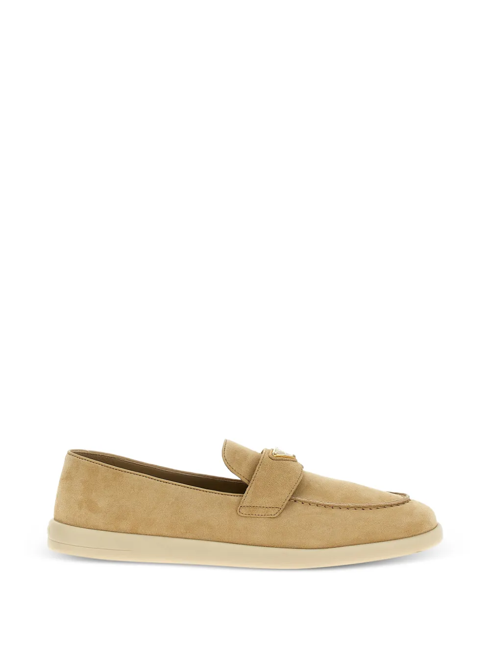 Prada logo-plaque suede loafers - Toni neutri