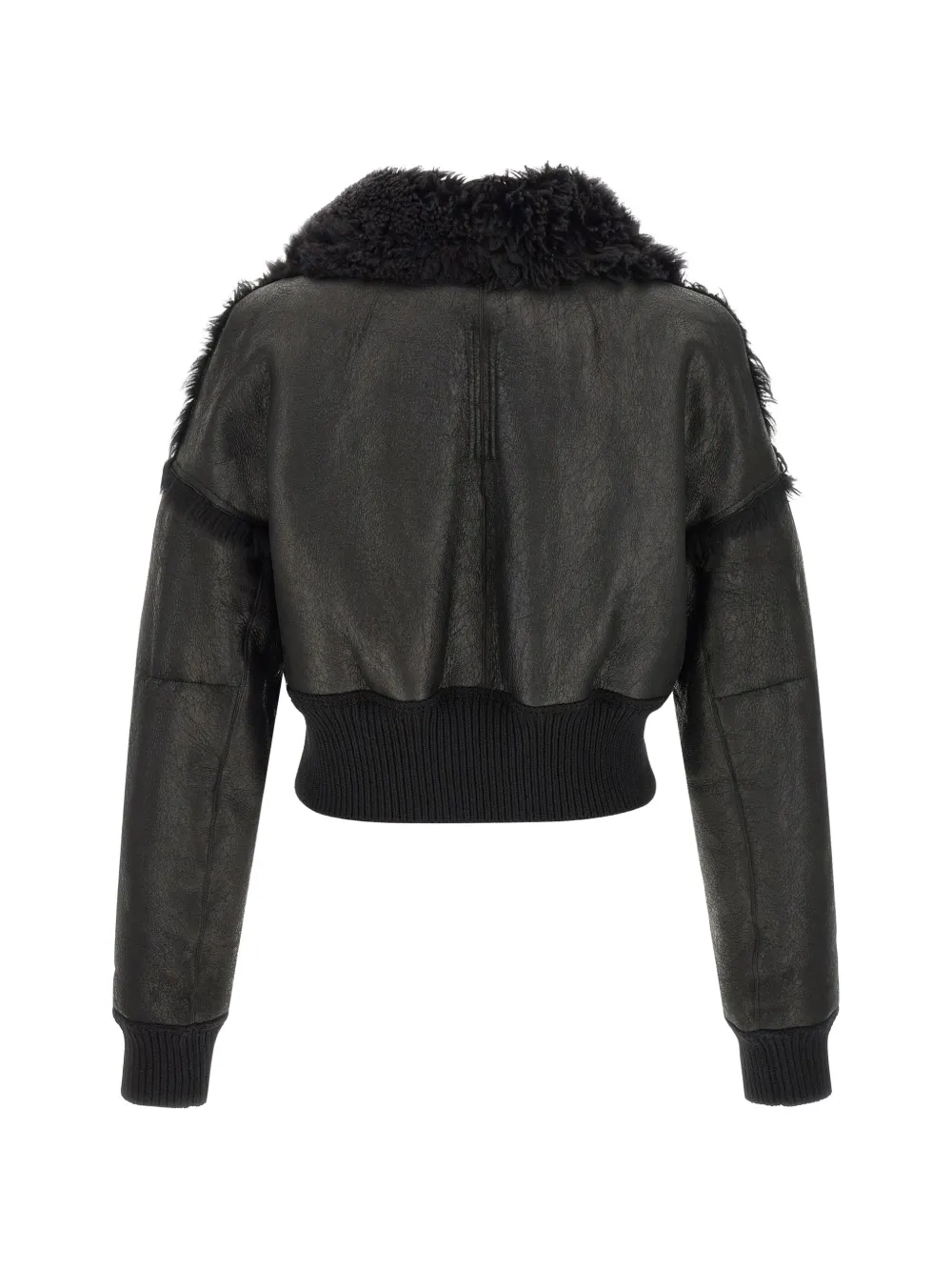Rick Owens Flight Jkt Cropped bomberjack met lammy voering Zwart