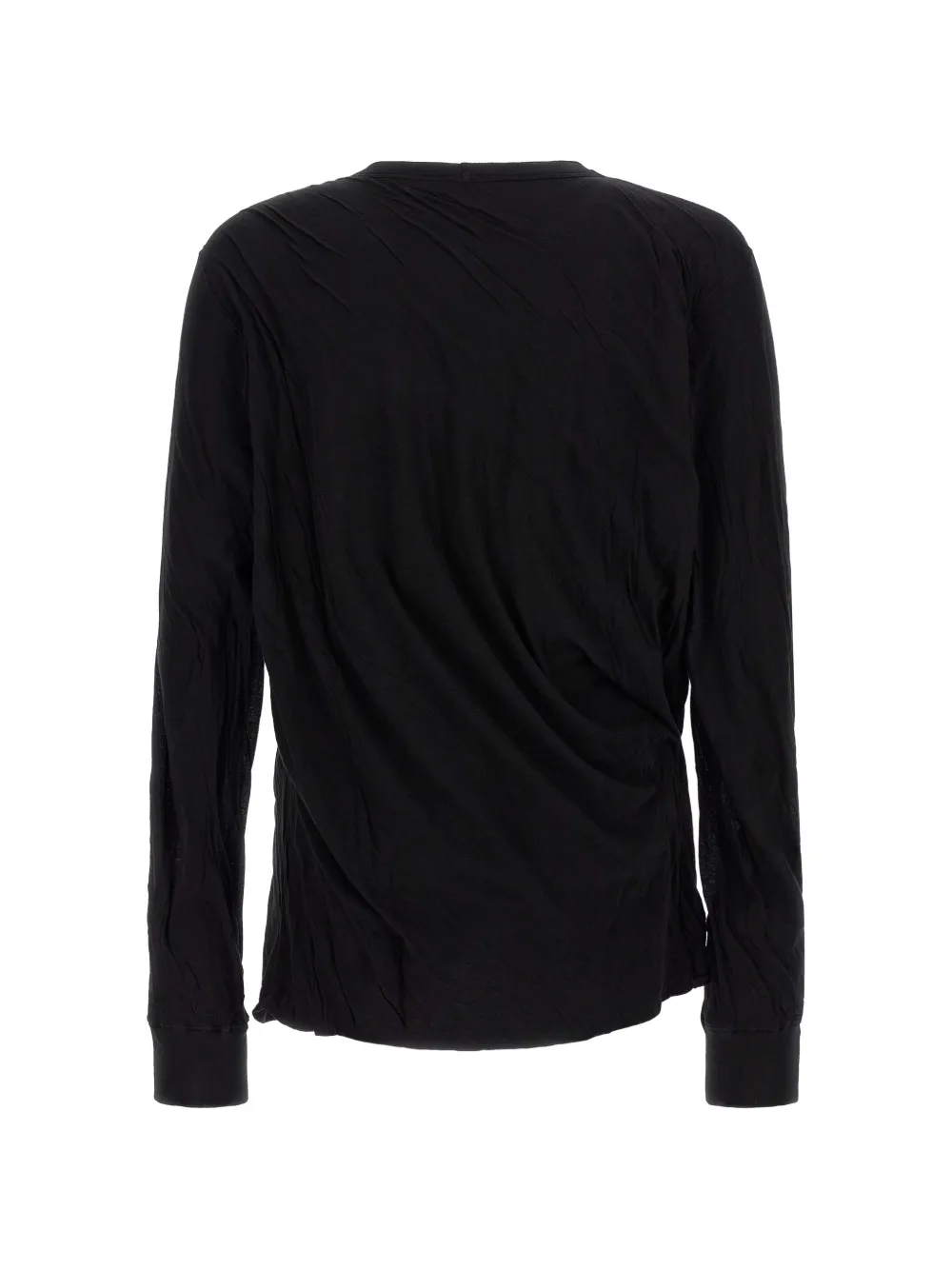 Rick Owens Jumbo Double LS T-shirt met gedraaid effect Zwart