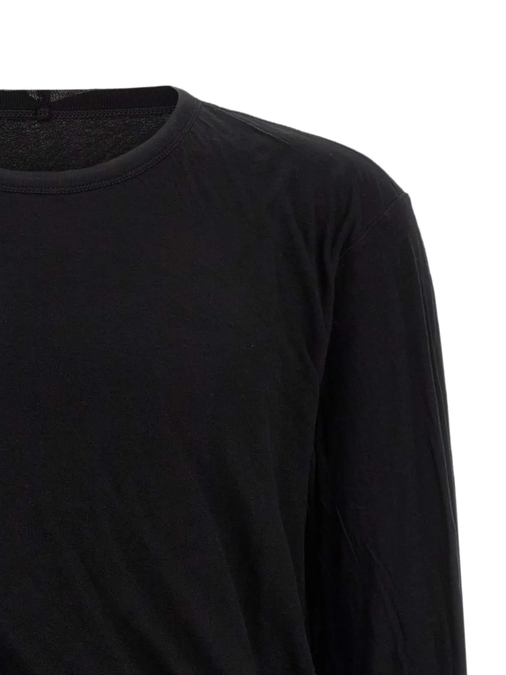 Rick Owens Jumbo Double LS T-shirt met gedraaid effect Zwart