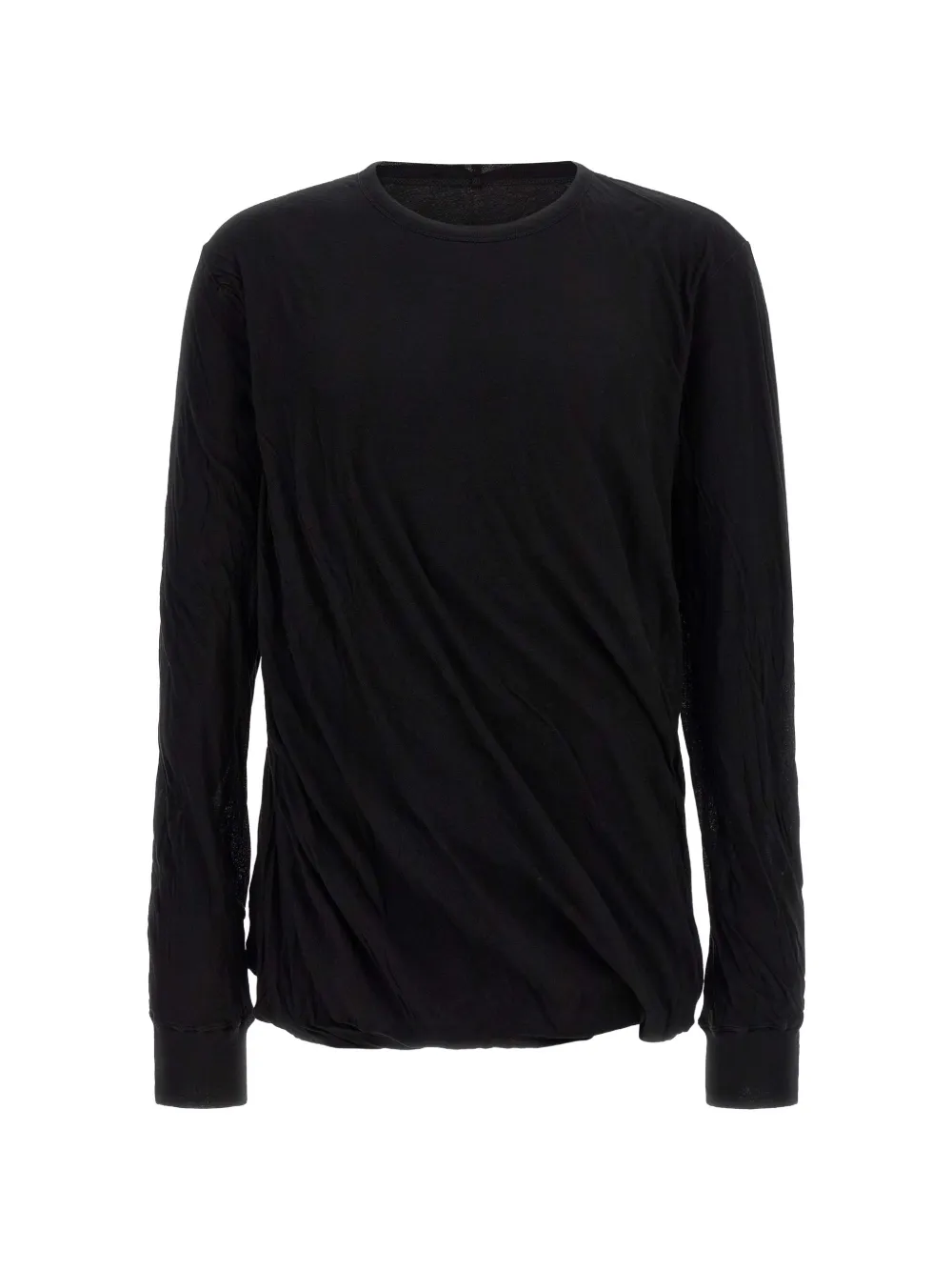 Rick Owens Jumbo Double LS T twisted-effect T-shirt - Nero