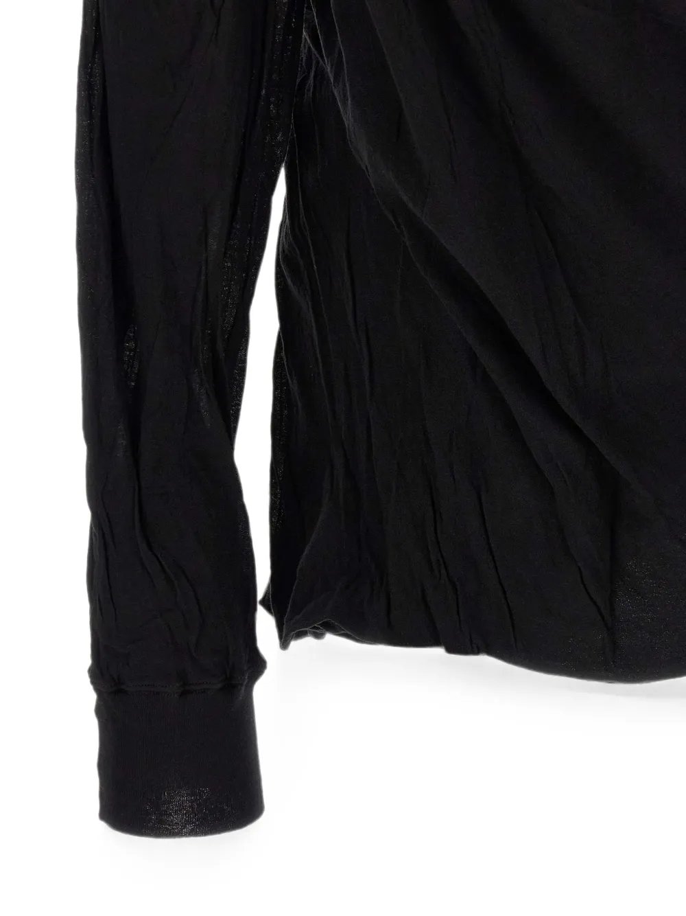 Rick Owens Jumbo Double LS T-shirt met gedraaid effect Zwart