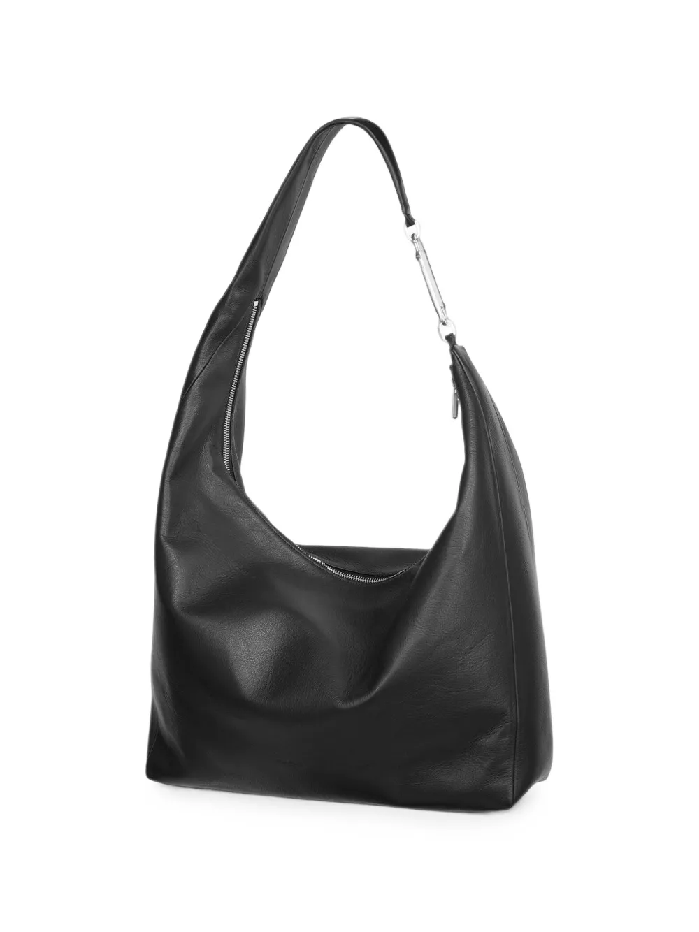Rick Owens Tower Gemini gehamerde leren schoudertas Zwart