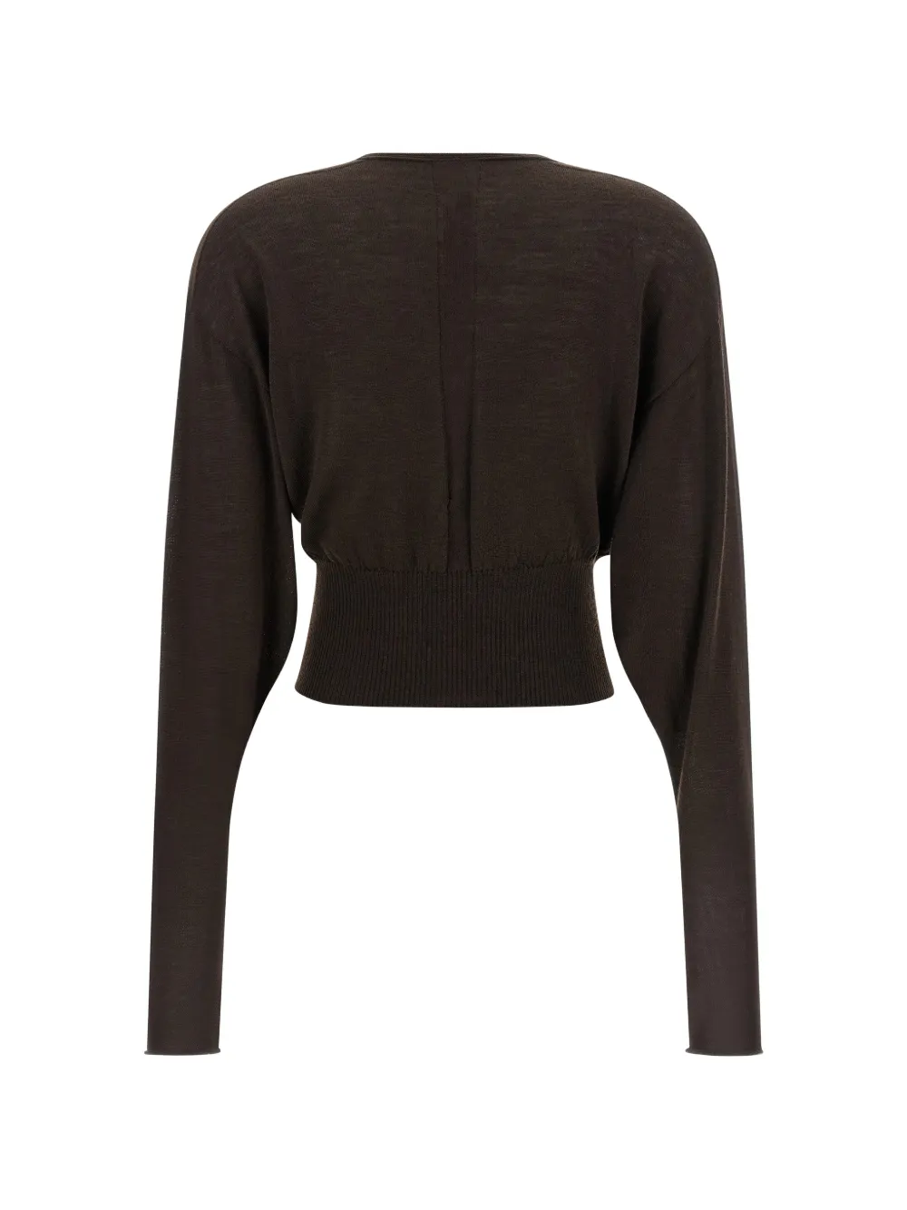 Rick Owens V Cropped wollen trui met vleermuismouwen Bruin