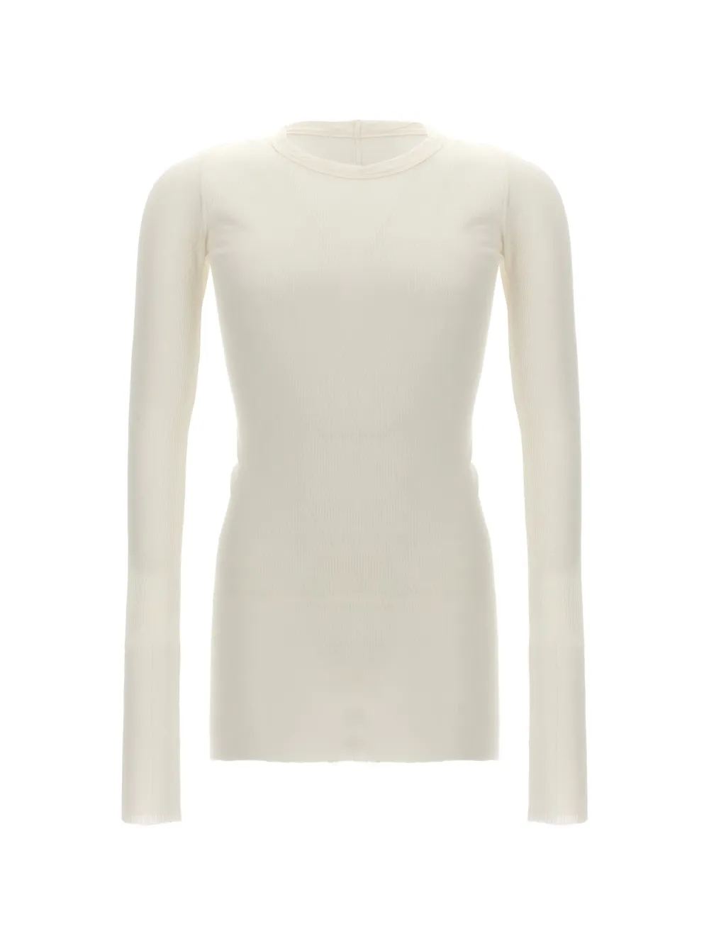 Rick Owens Tower Rib LS T raw-cut T-shirt - Toni neutri