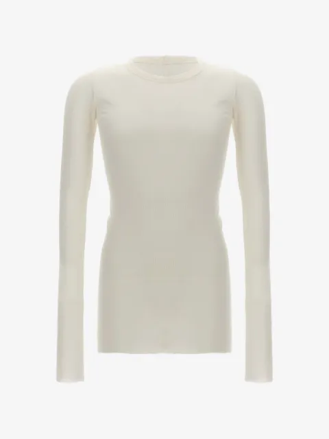 Rick Owens Tower Rib LS T raw-cut T-shirt