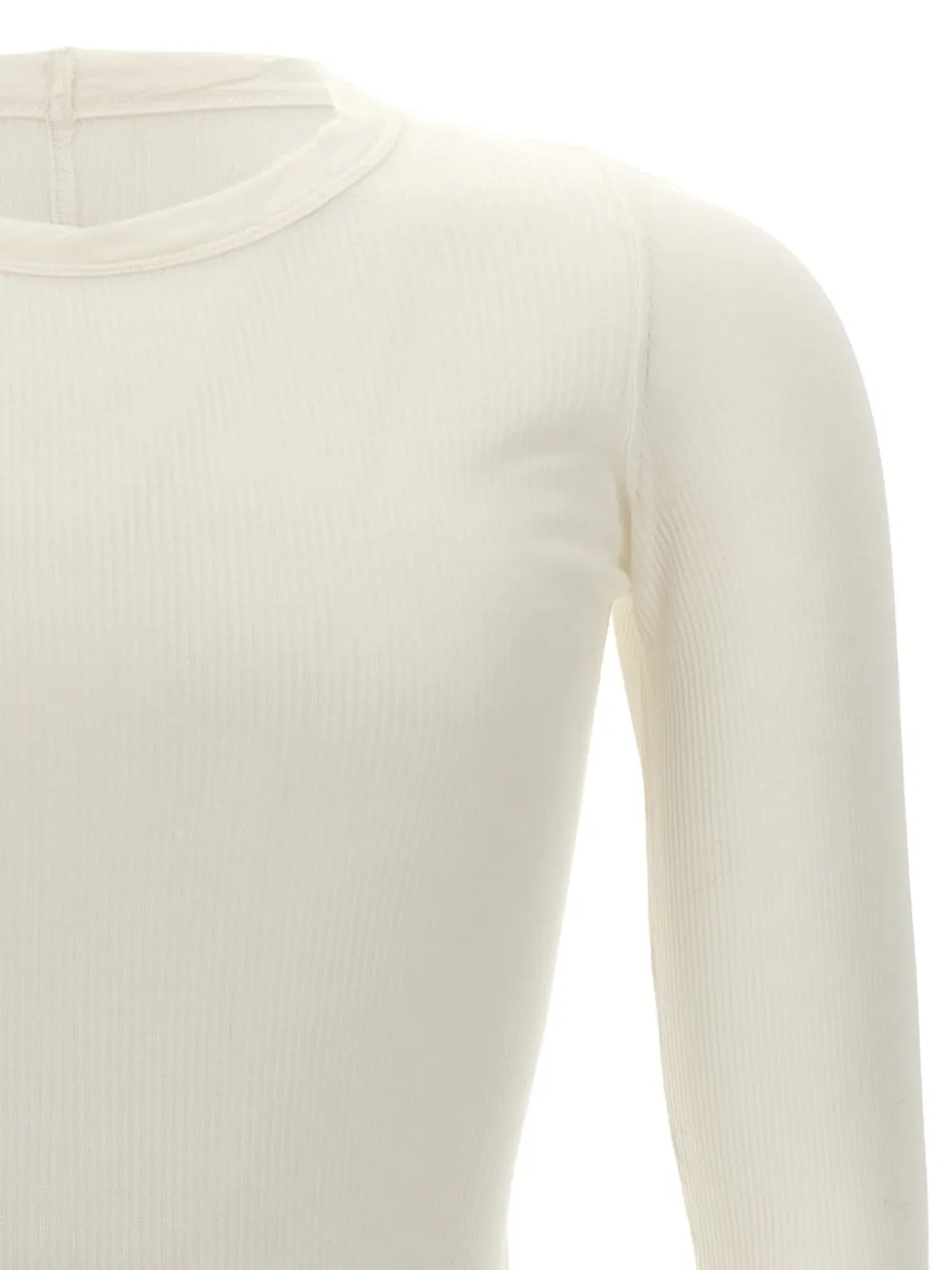 Rick Owens Tower Rib LS T gerafeld T-shirt Beige