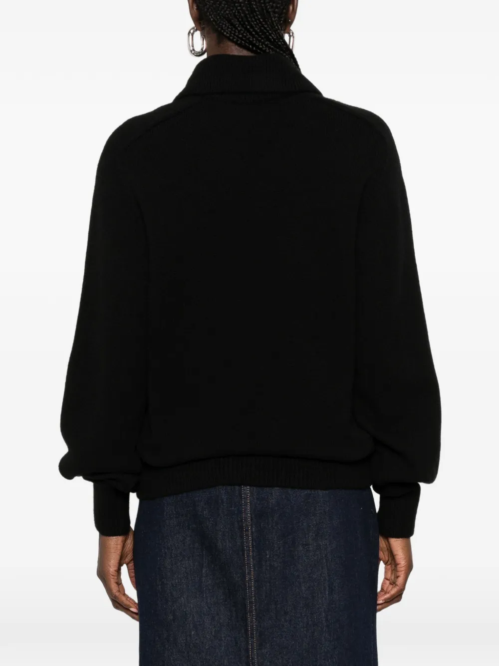 KHAITE Jackson trui met raglan mouwen en kraag Zwart