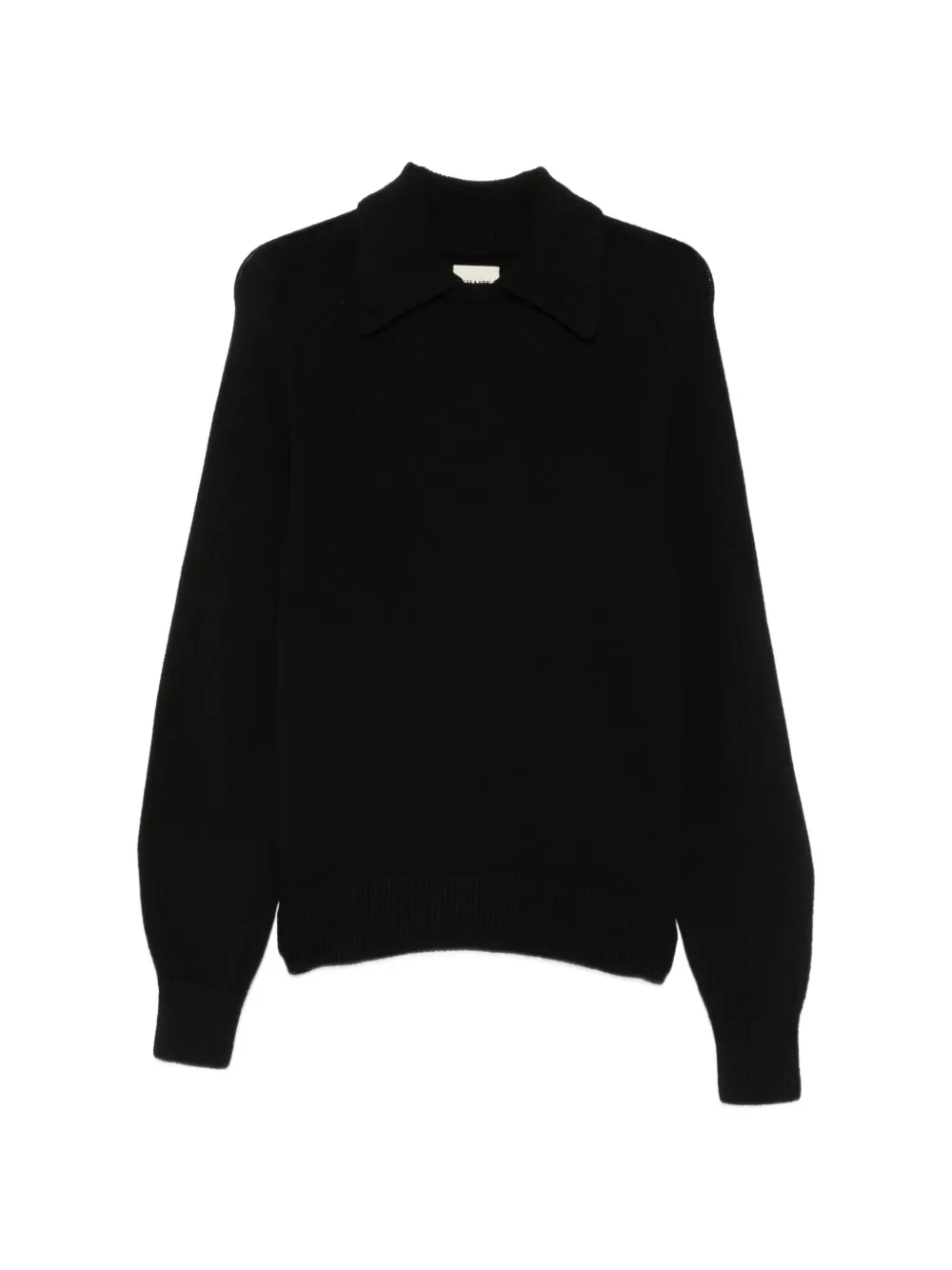 KHAITE Jackson collared raglan-sleeve sweater - Nero