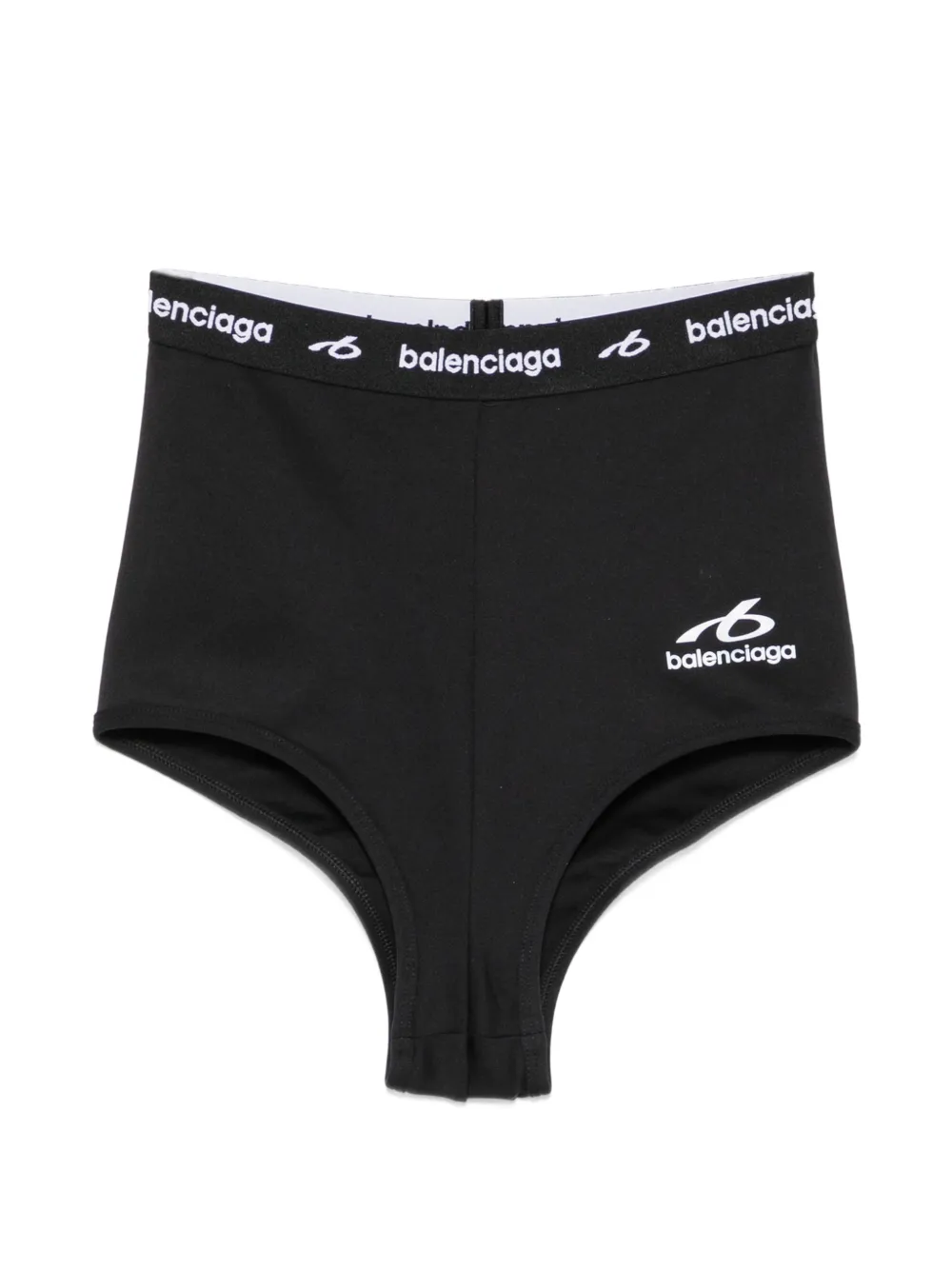 Balenciaga Shorts a vita alta con stampa logo - Nero