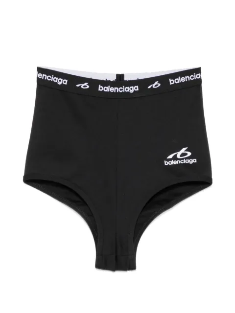 Balenciaga shorts con tiro alto y logo estampado
