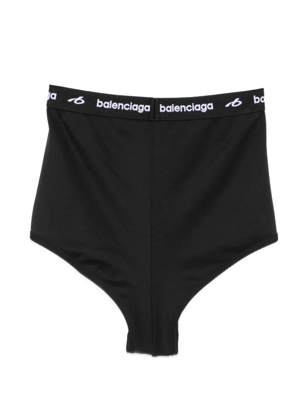 Balenciaga High-waist mini-shorts met logo-print Zwart