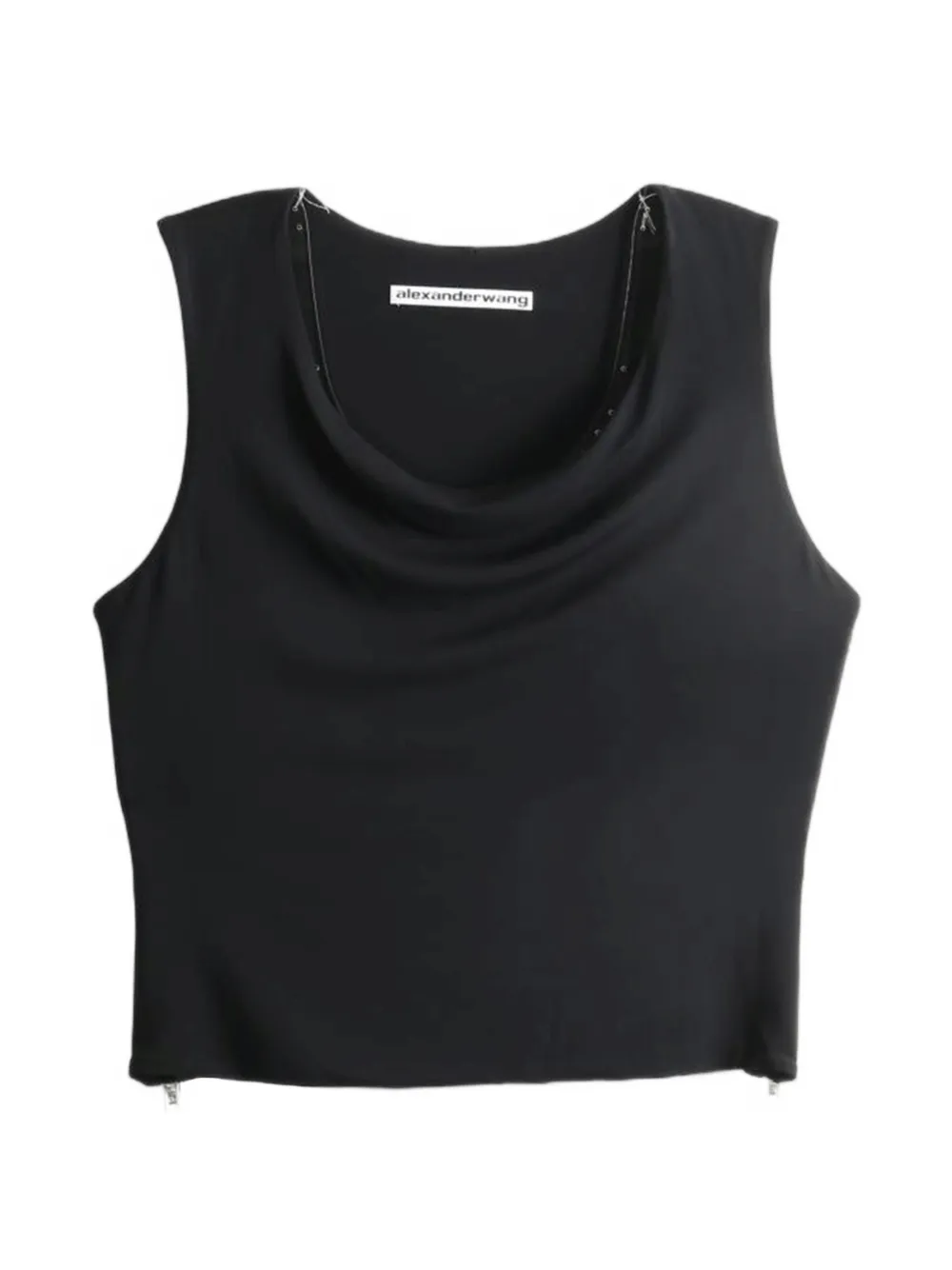 Alexander Wang cowl-neck side-zip top - Schwarz