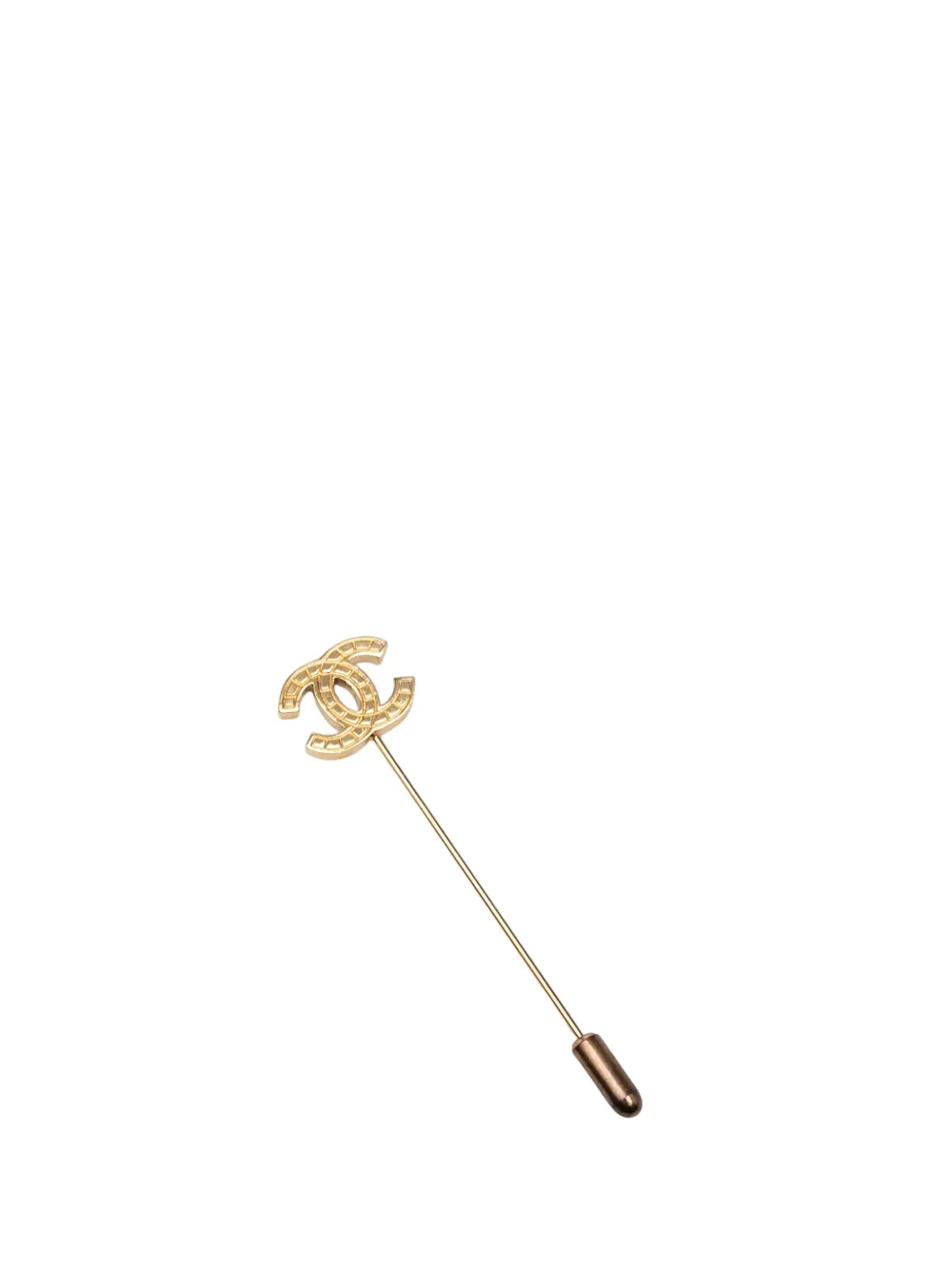 CHANEL Pre-Owned Spilla CC in resina e metallo color oro 2005