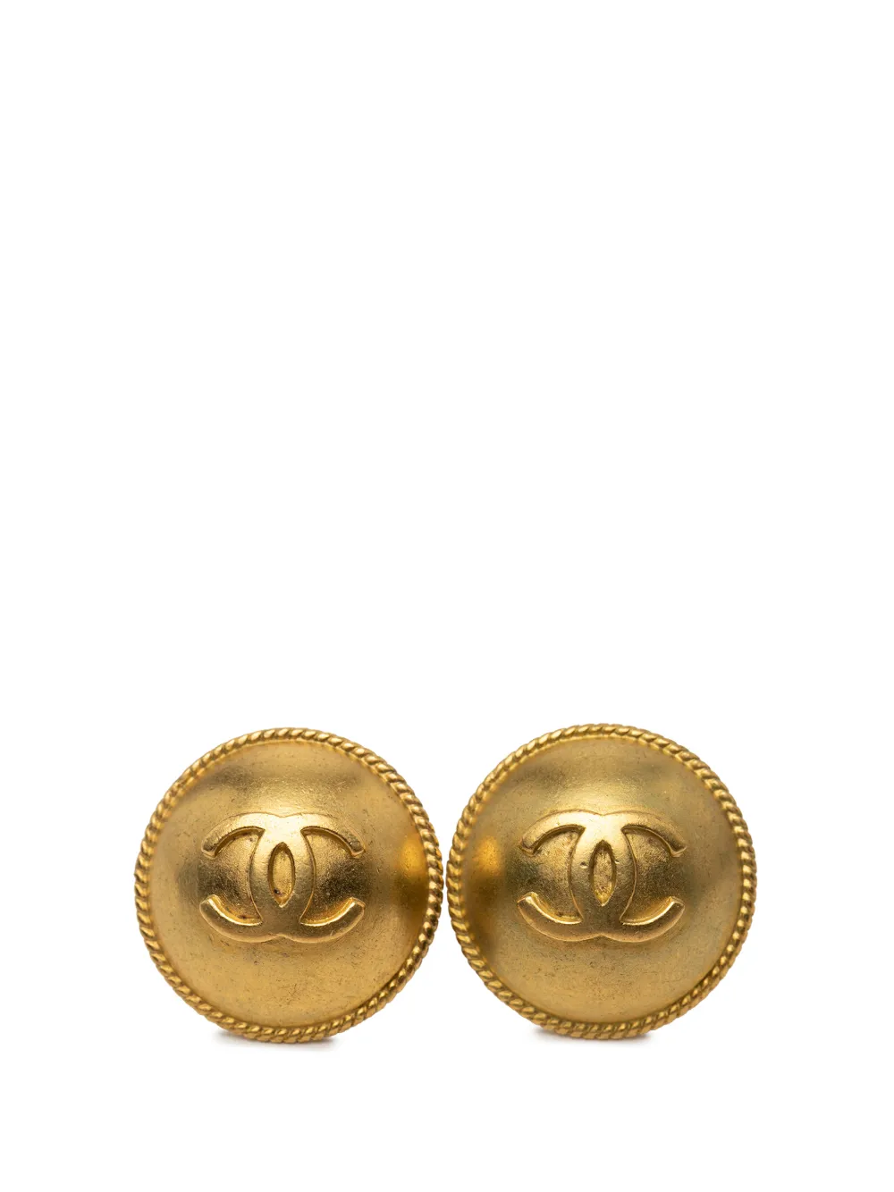CHANEL Pre-Owned Orecchini tondi CC a clip con placcatura oro 1995