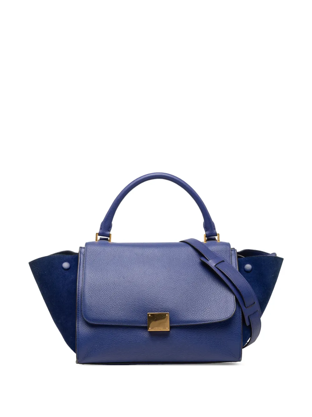 Celine Pre-Owned Borsa a tracolla Trapeze piccola bicolore in pelle di vitello e pelle scamosciata 2014 - Blu