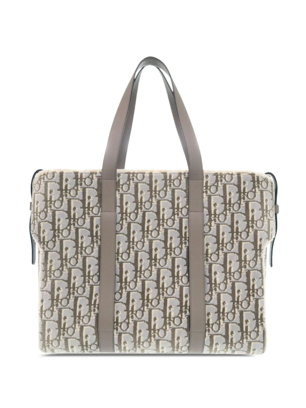 Christian Dior Pre-Owned 2022 Large Oblique Wool Corolle tote bag - Neutrals