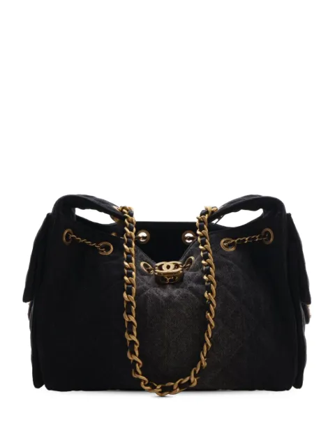 CHANEL Pre-Owned 2021-2026 Small Quilted Denim Chanel 25 Hobo shoulder bag