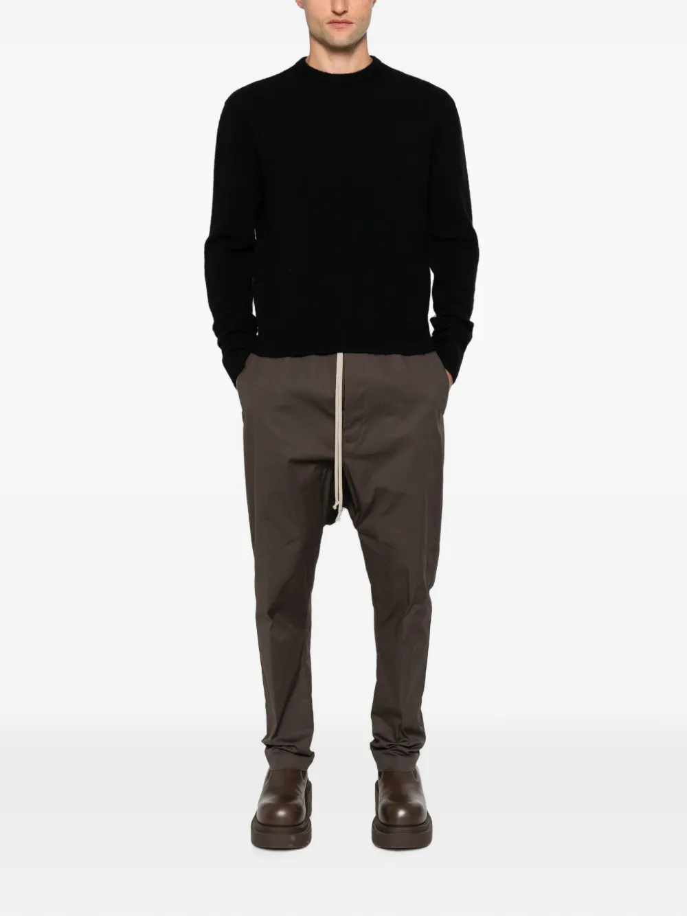 Rick Owens Trui met geribbelde afwerking Zwart