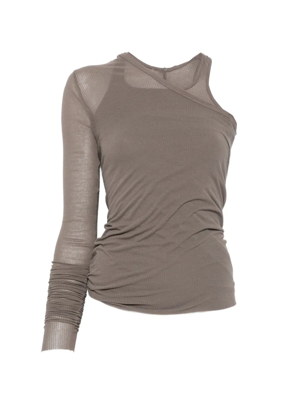 Rick Owens Banana asymmetric ribbed top - Grigio