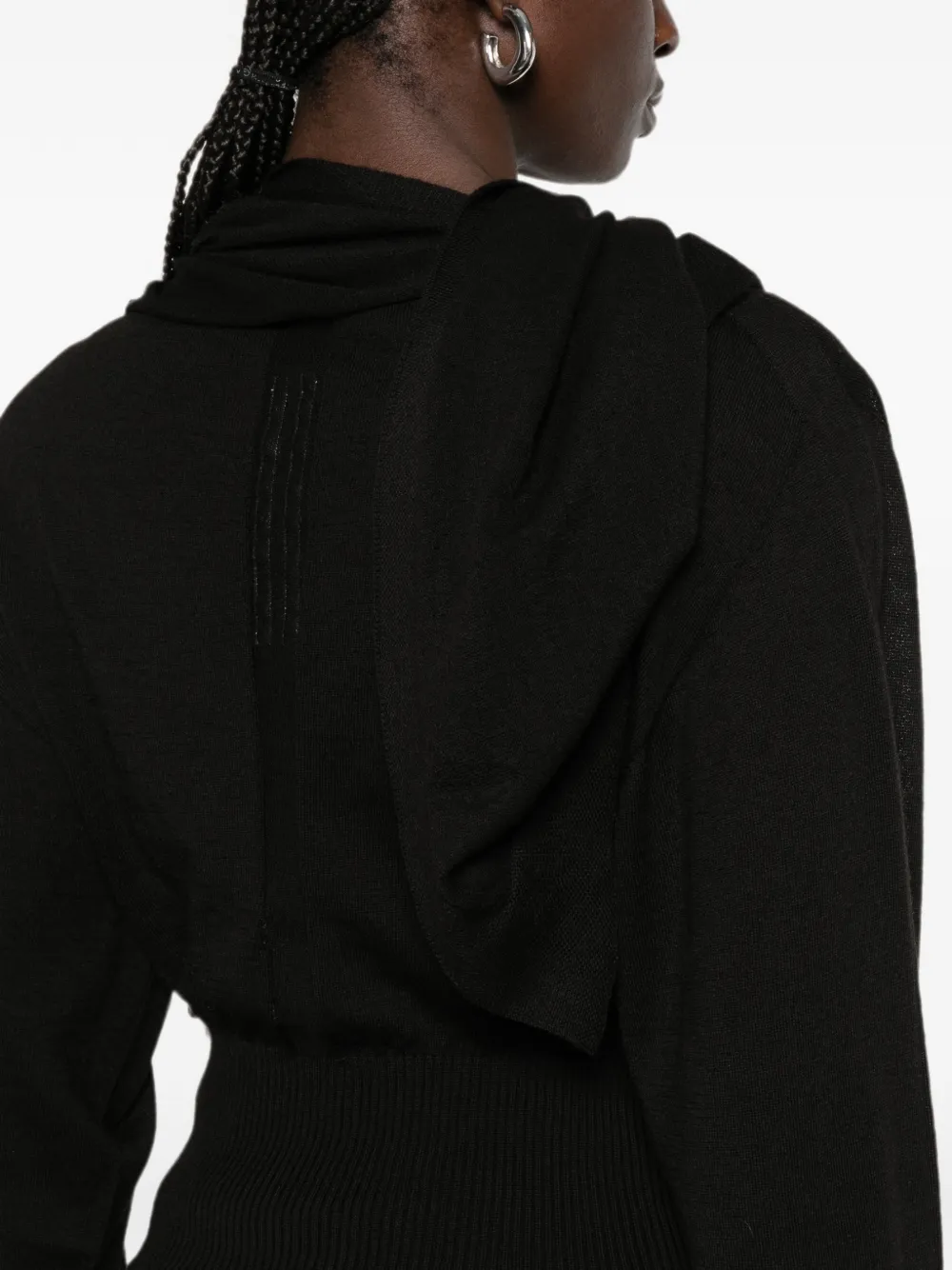Rick Owens Asymmetrische gedrapeerde trui Zwart