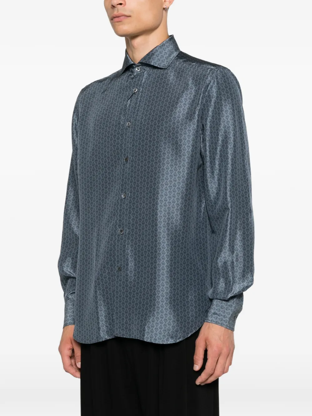 Corneliani Overhemd met bloemenprint Blauw