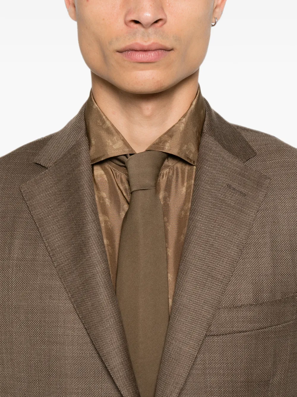Corneliani Blazer met enkele rij knopen en gekerfde revers Bruin