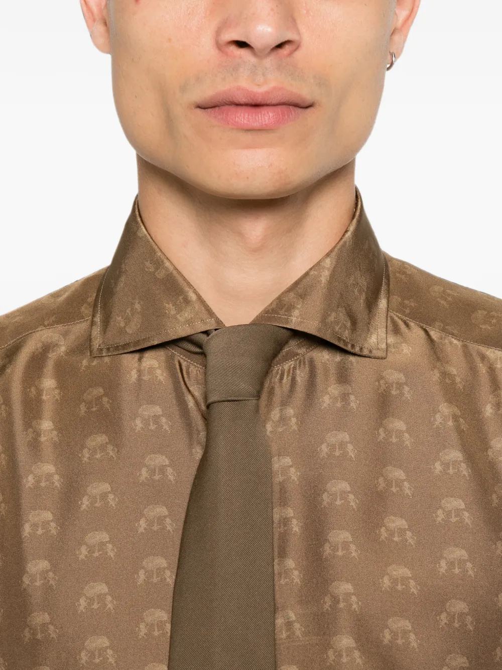 Corneliani Overhemd met print Bruin