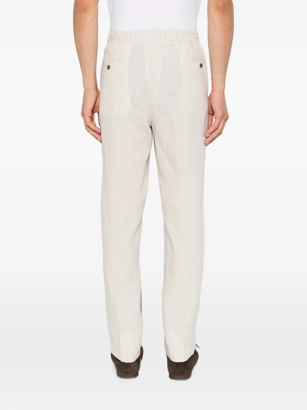 Corneliani Broek met elastische tailleband en trekkoord Beige