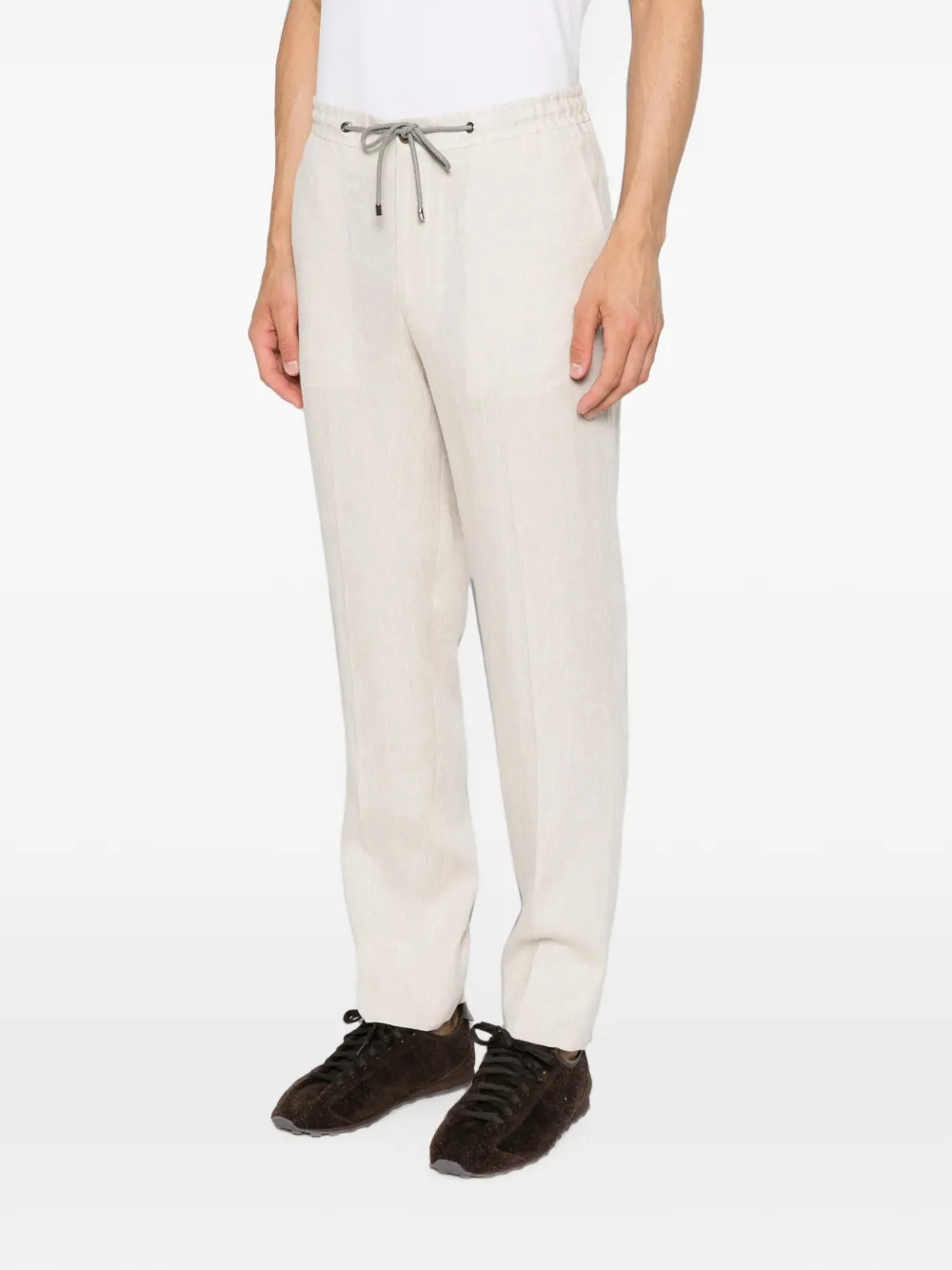 Corneliani Broek met elastische tailleband en trekkoord Beige