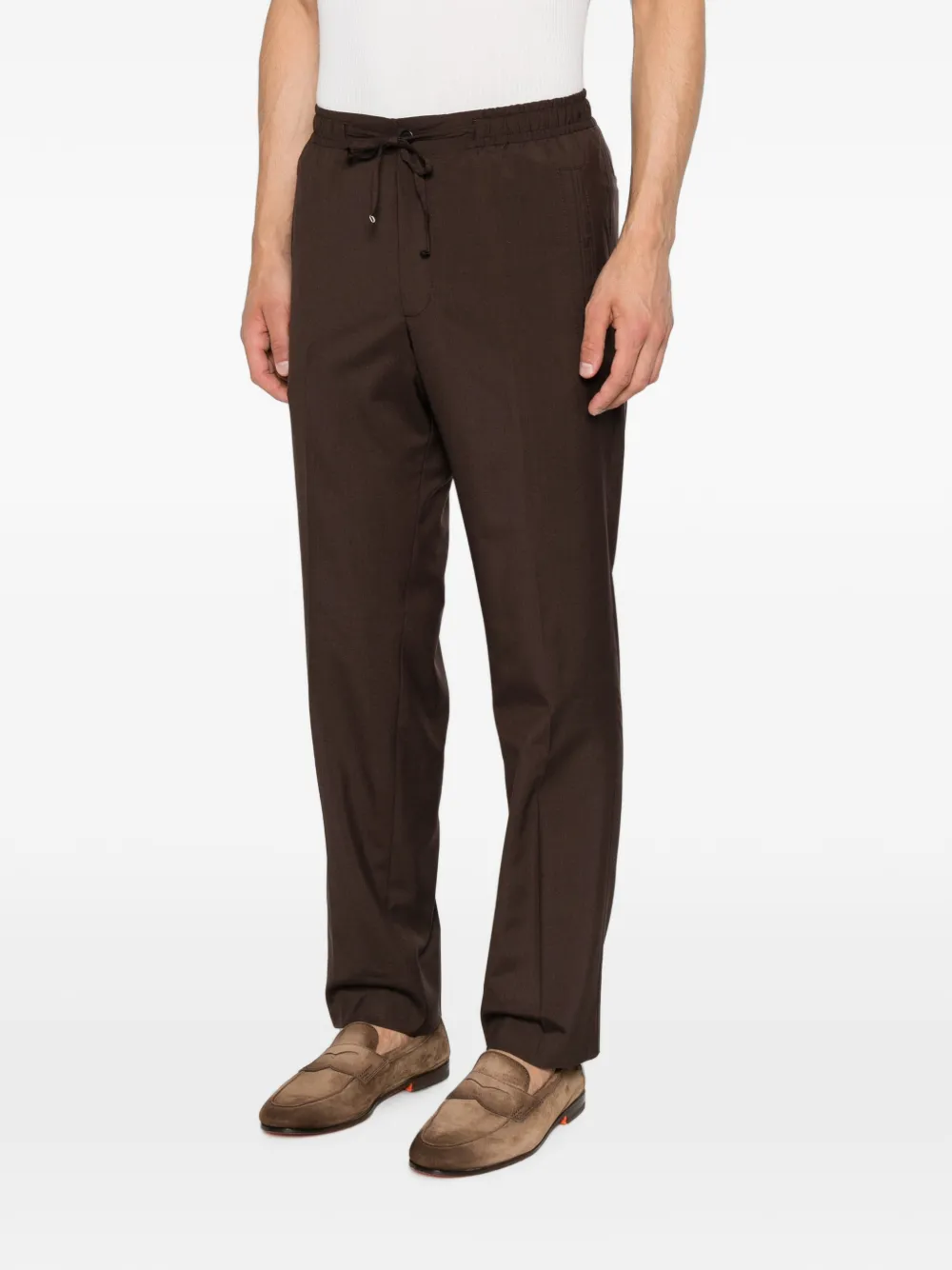 Corneliani Broek met trekkoordtaille Bruin