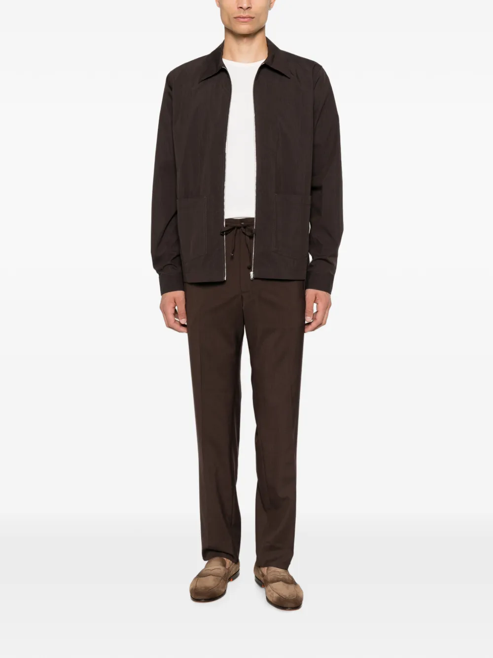 Corneliani Broek met trekkoordtaille Bruin