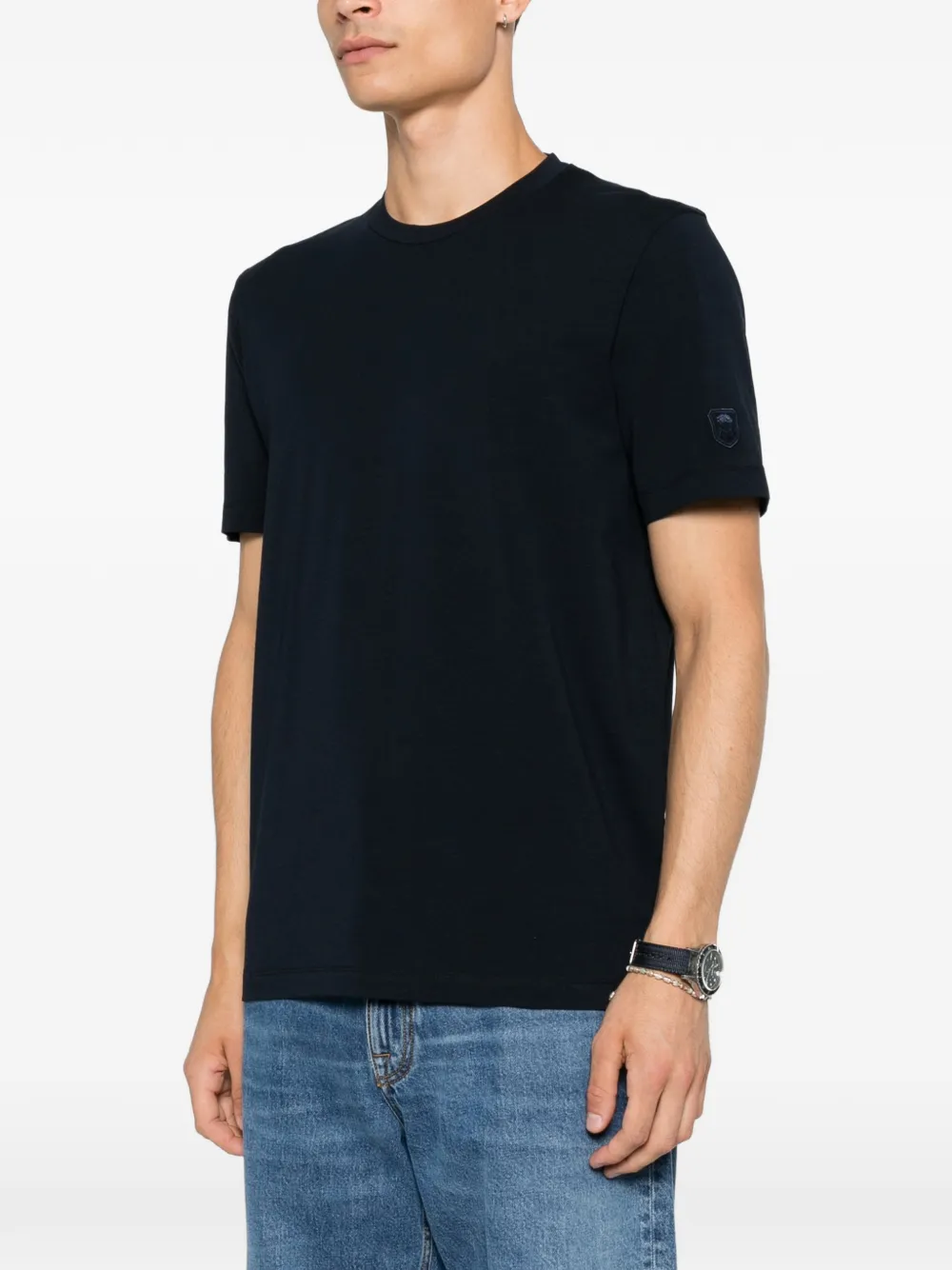Corneliani T-shirt met logopatch Blauw