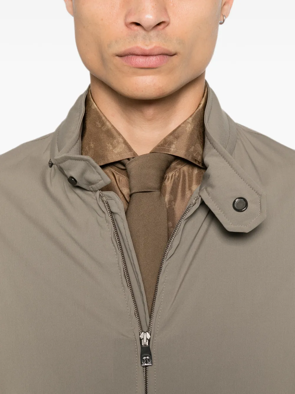 Corneliani Bomberjack met hoge hals Beige