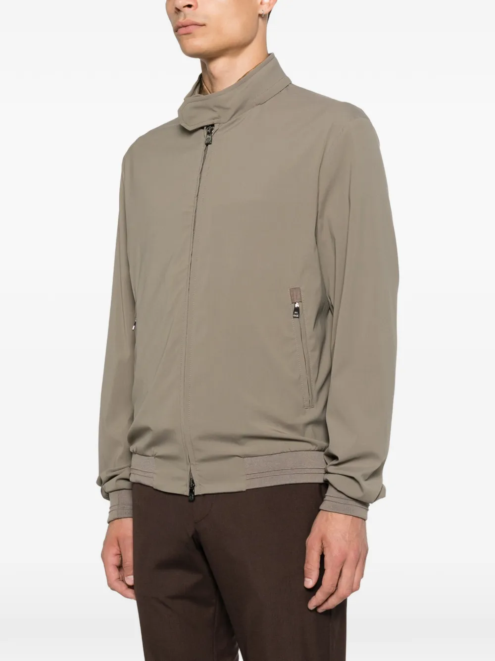 Corneliani Bomberjack met hoge hals Beige
