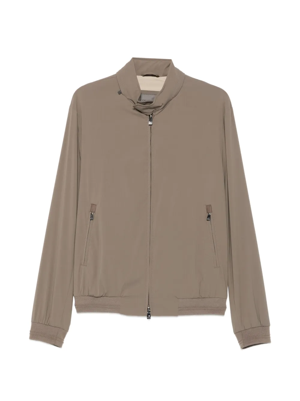 Corneliani 하이 넥 집업 봄버 재킷 | 뉴트럴 | Image 1