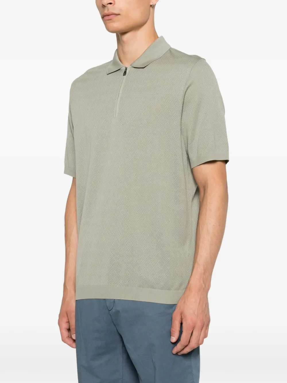 Corneliani Poloshirt met hals met rits Groen