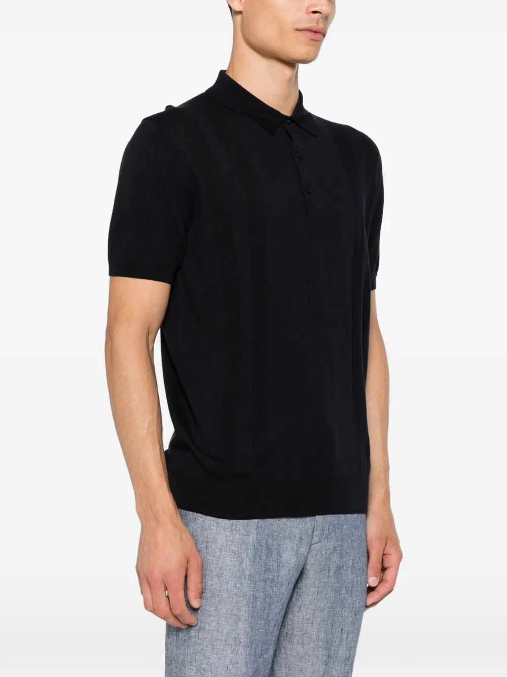 Corneliani Gebreid poloshirt Blauw