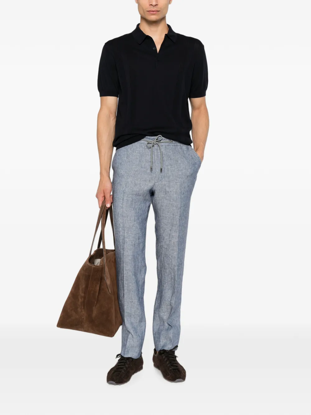 Corneliani Gebreid poloshirt Blauw