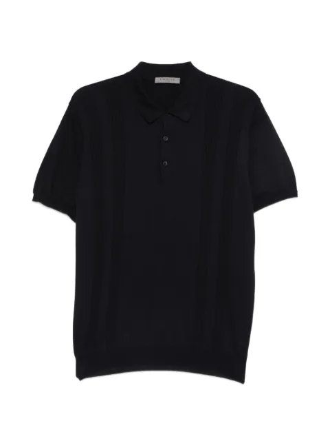 Corneliani pointelle-knit short-sleeve polo shirt