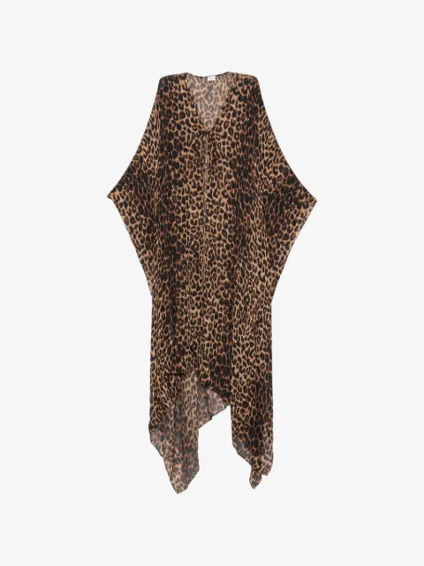 Saint Laurent leopard-print silk cape