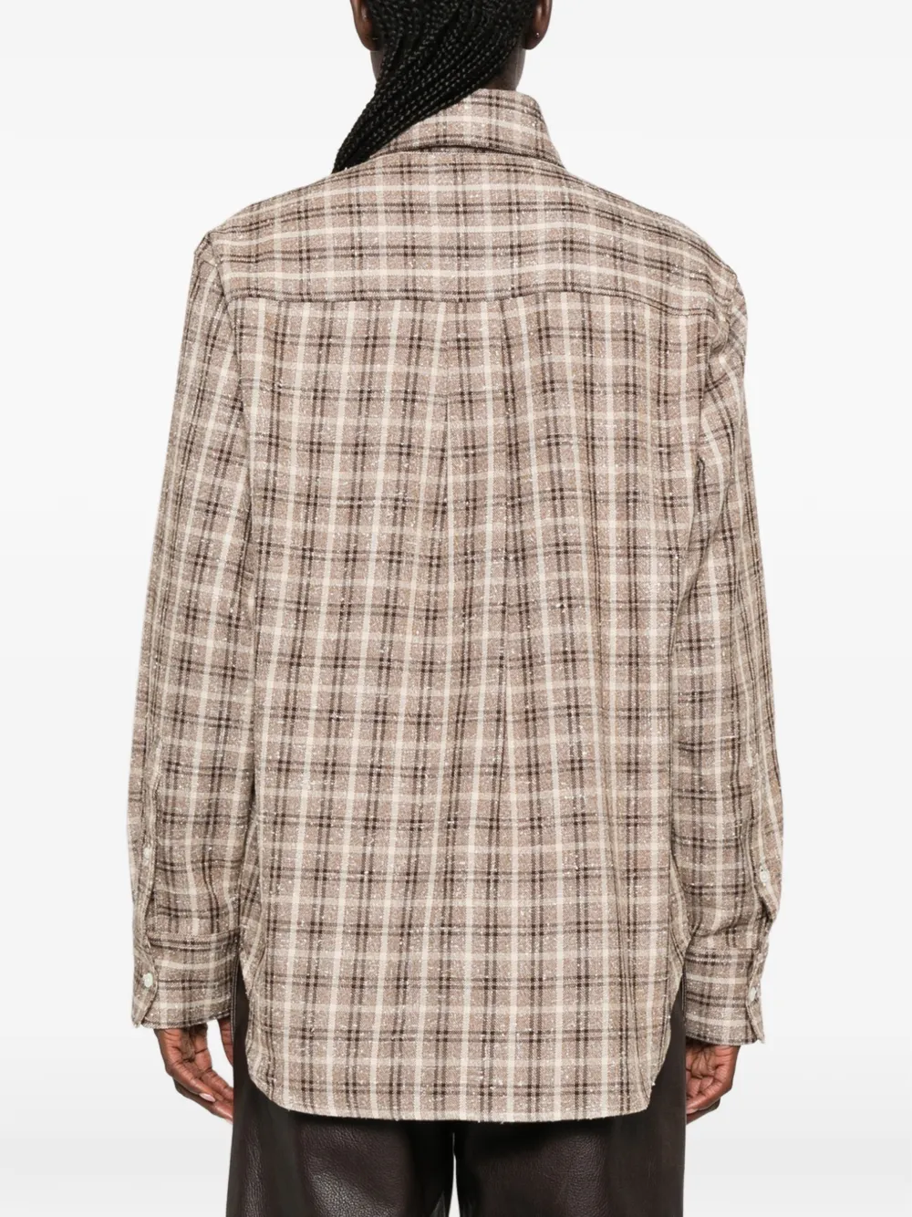 Róhe Check-pattern Shirt in Brown, view 4