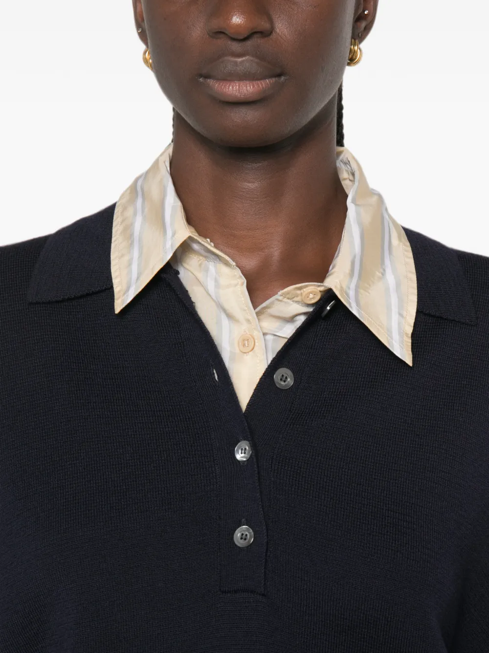 Róhe Button-placket Polo Sweater in Blue, view 5