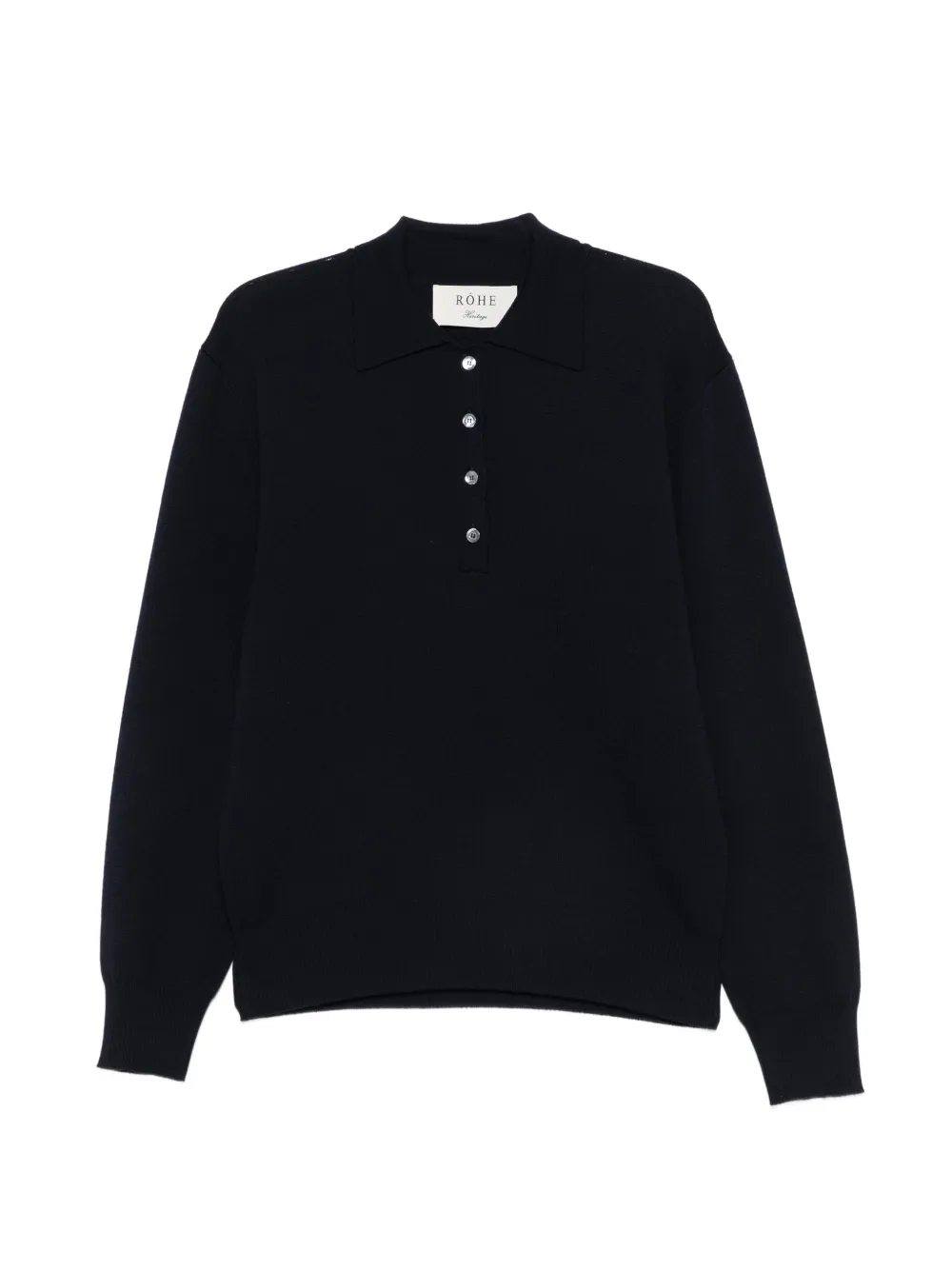 Róhe button-placket polo sweater - Blu