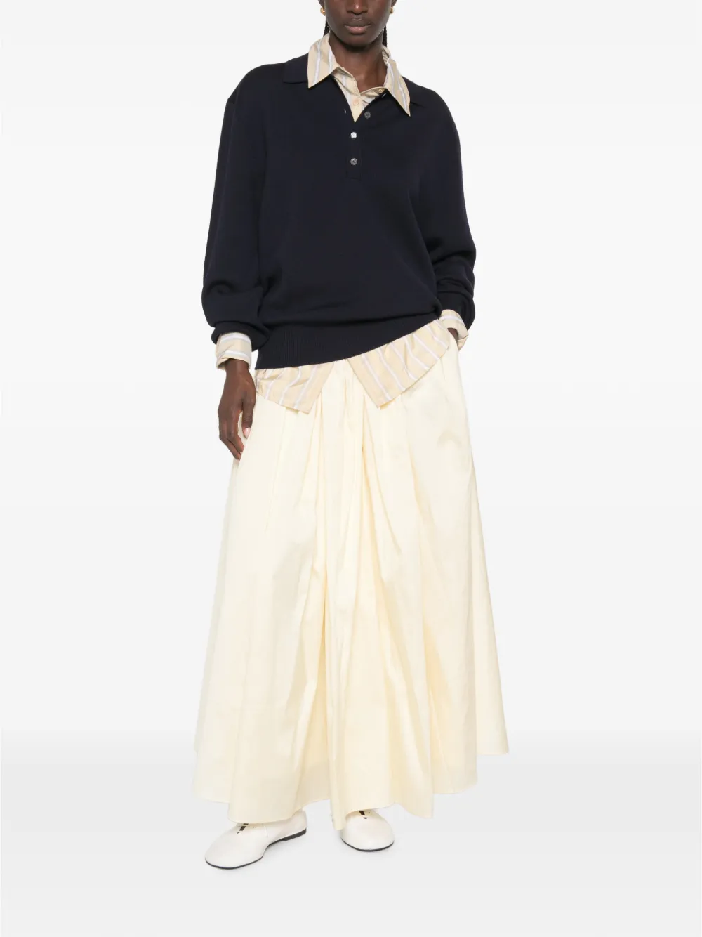 Róhe Button-placket Polo Sweater in Blue, view 2
