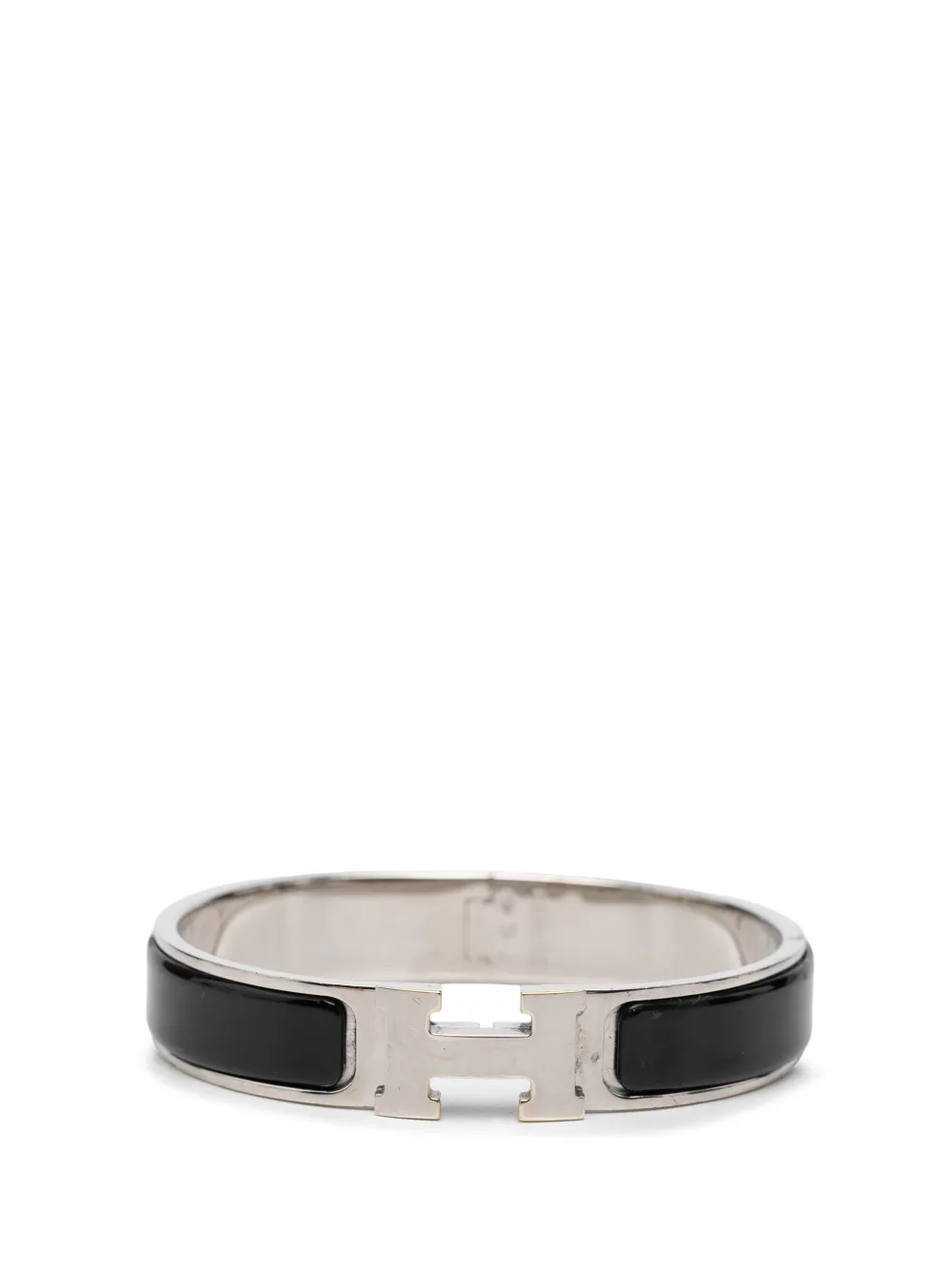Hermès Pre-Owned Bracciale rigido sottile Clic H PM con design smaltato XX secolo - Nero