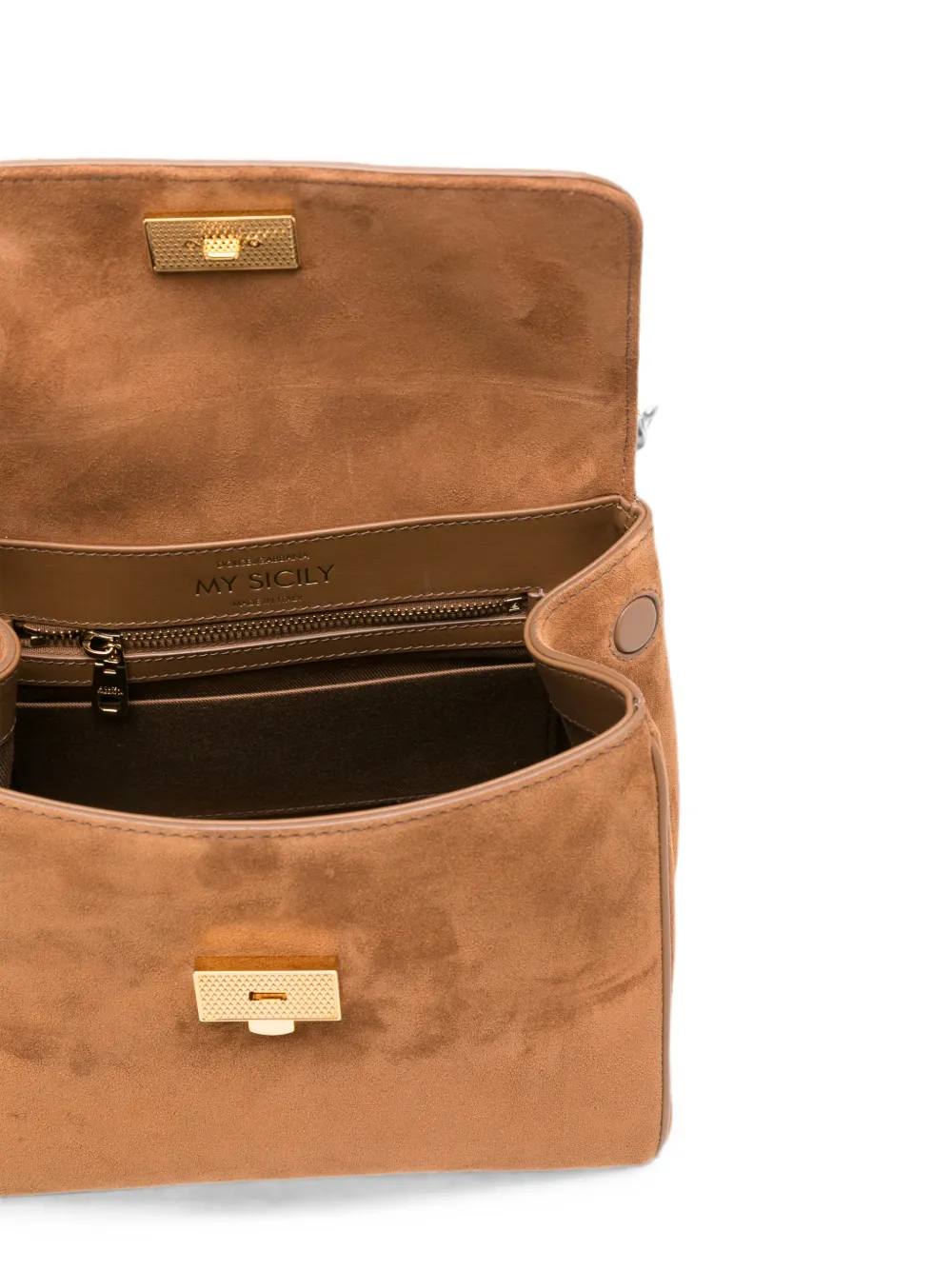 Dolce & Gabbana Sicily shopper met logoplakkaat Bruin