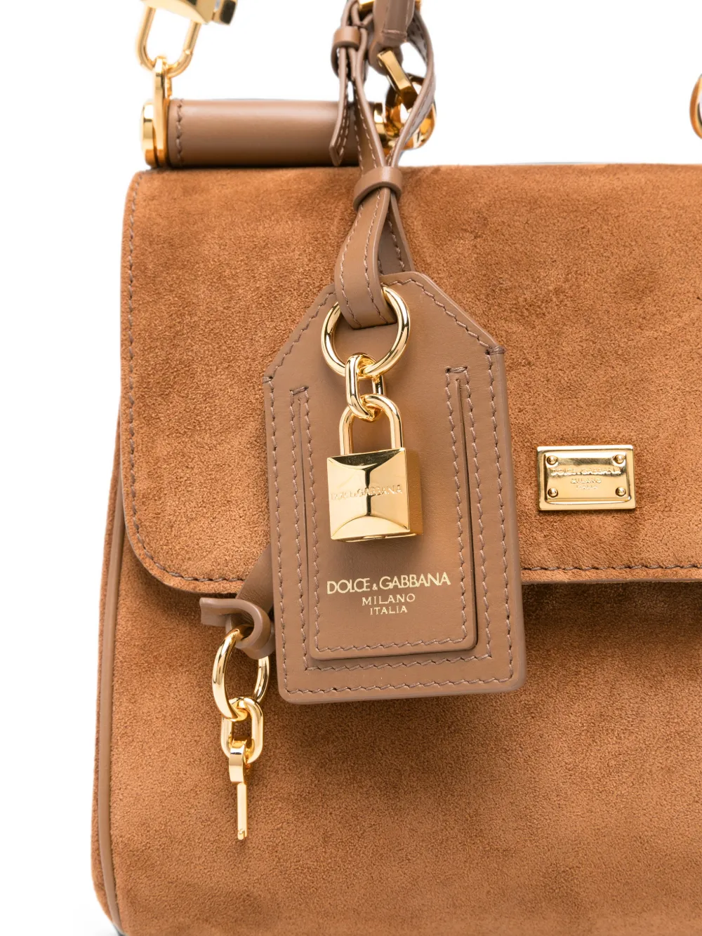 Dolce & Gabbana Sicily shopper met logoplakkaat Bruin