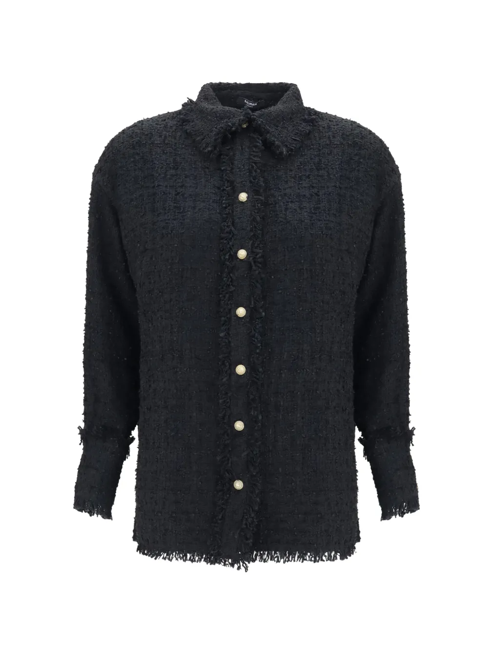 Balmain fringed tweed jacket - Schwarz
